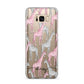 Personalised Pink Grey Giraffes Samsung Galaxy S8 Plus Case