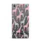 Personalised Pink Grey Giraffes Sony Xperia Case