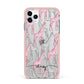 Personalised Pink Grey Giraffes iPhone 11 Pro Max Impact Pink Edge Case