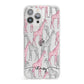 Personalised Pink Grey Giraffes iPhone 13 Pro Max Clear Bumper Case
