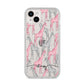 Personalised Pink Grey Giraffes iPhone 14 Plus Clear Tough Case Starlight