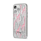 Personalised Pink Grey Giraffes iPhone 14 Pro Max Clear Tough Case Silver Angled Image