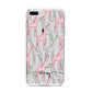 Personalised Pink Grey Giraffes iPhone 8 Plus Bumper Case on Silver iPhone
