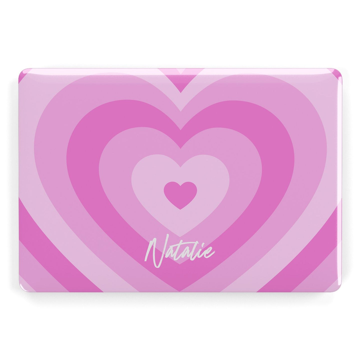 Personalised Pink Heart Apple MacBook Case