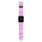Personalised Pink Heart Apple Watch Strap with Silver Hardware