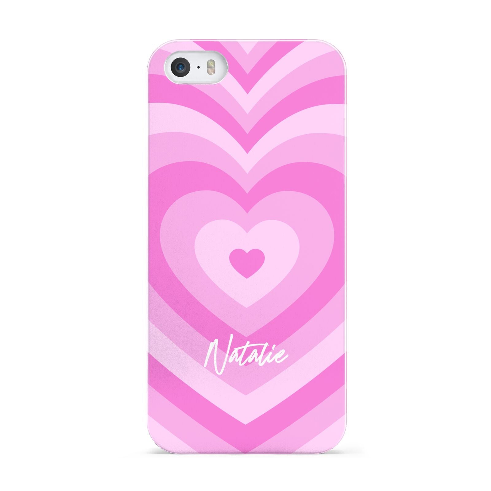 Personalised Pink Heart Apple iPhone 5 Case