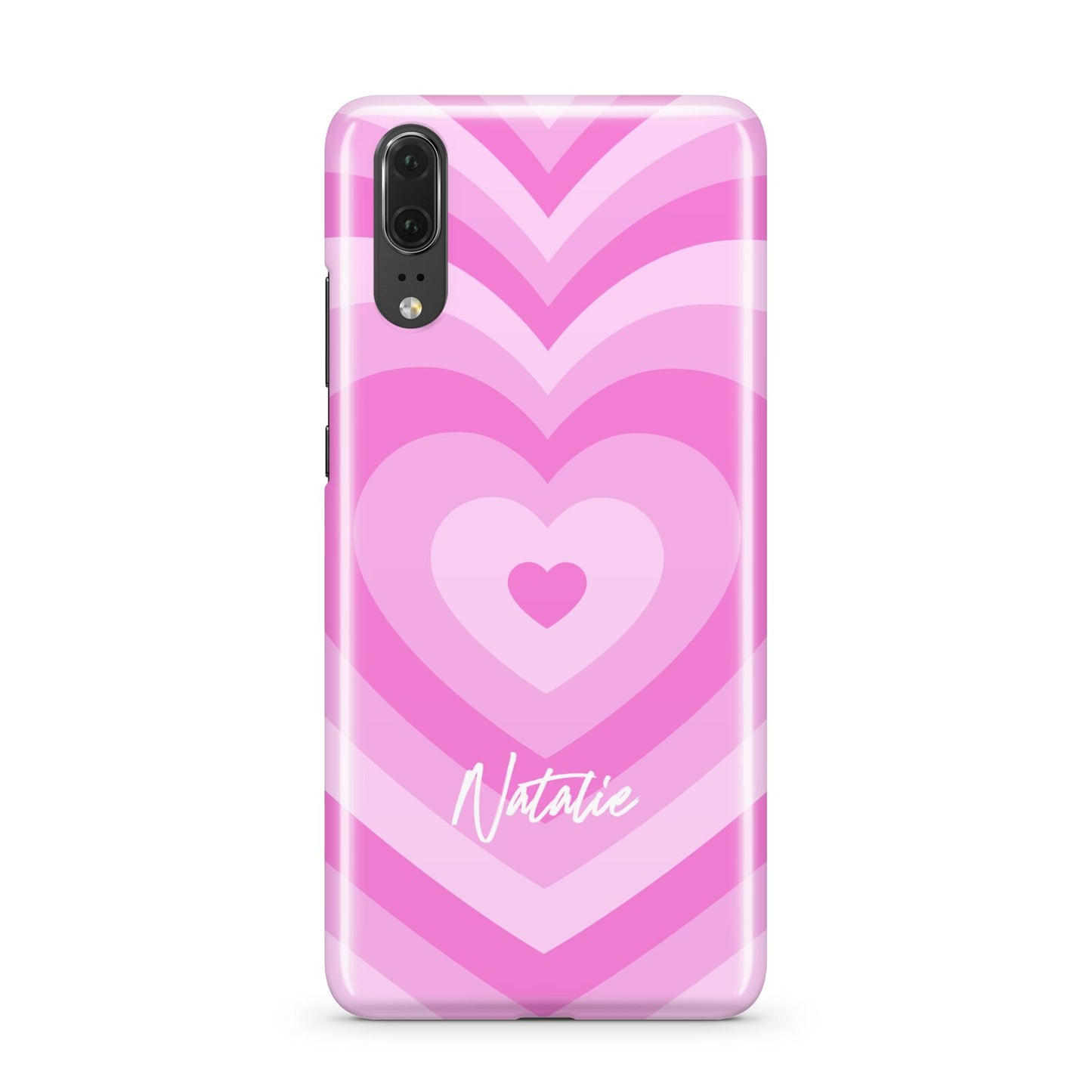 Personalised Pink Heart Huawei P20 Phone Case