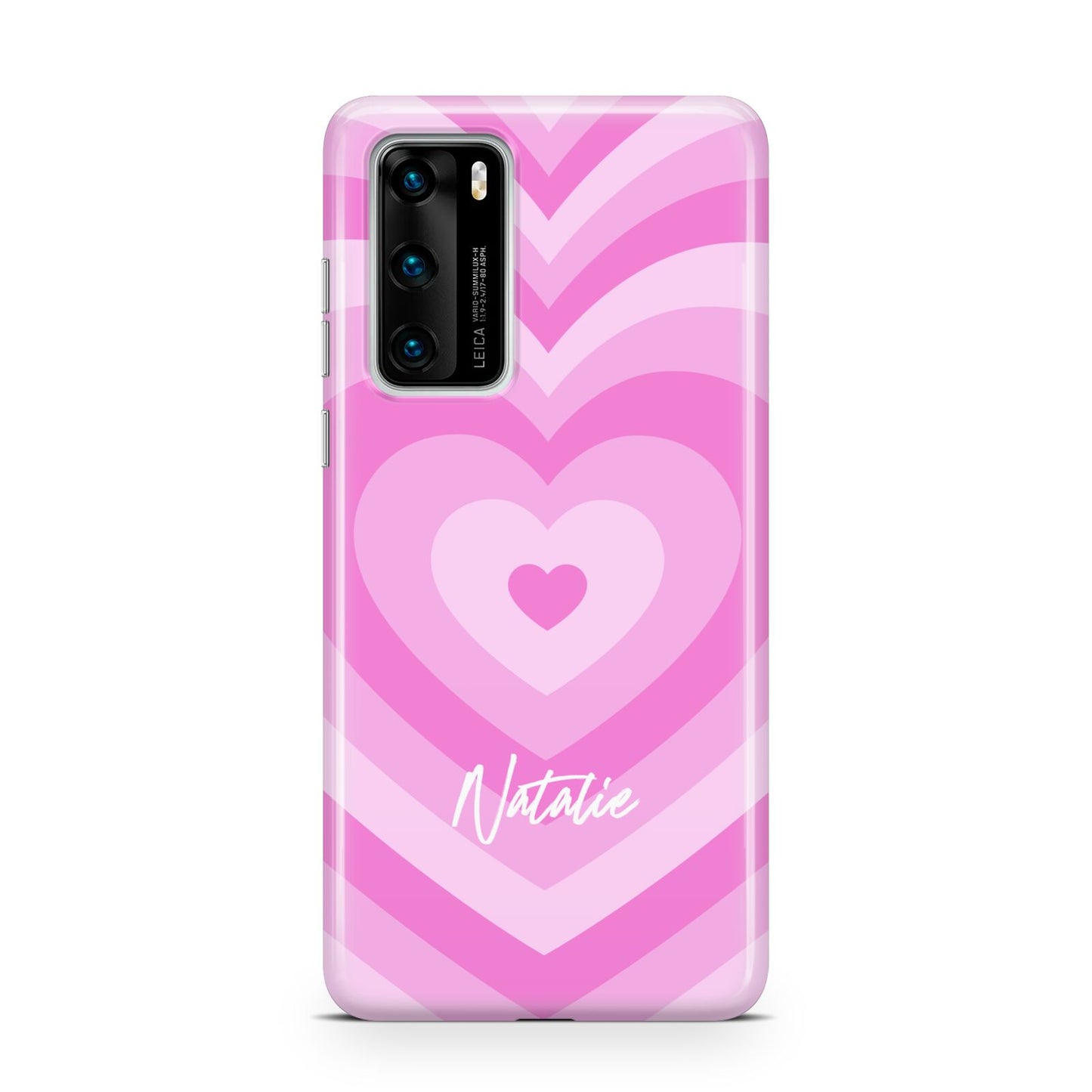 Personalised Pink Heart Huawei P40 Phone Case