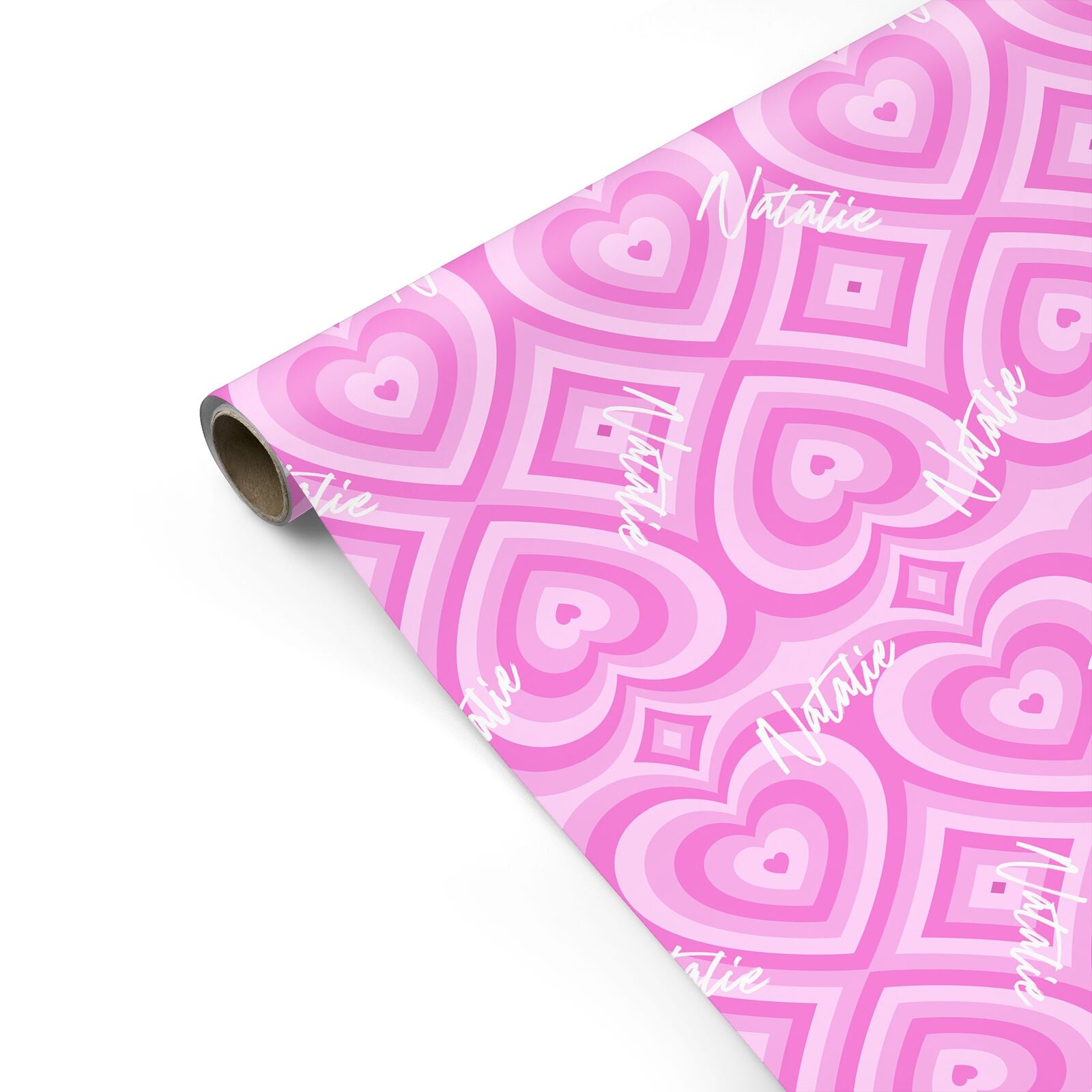 Personalised Pink Heart Personalised Gift Wrap