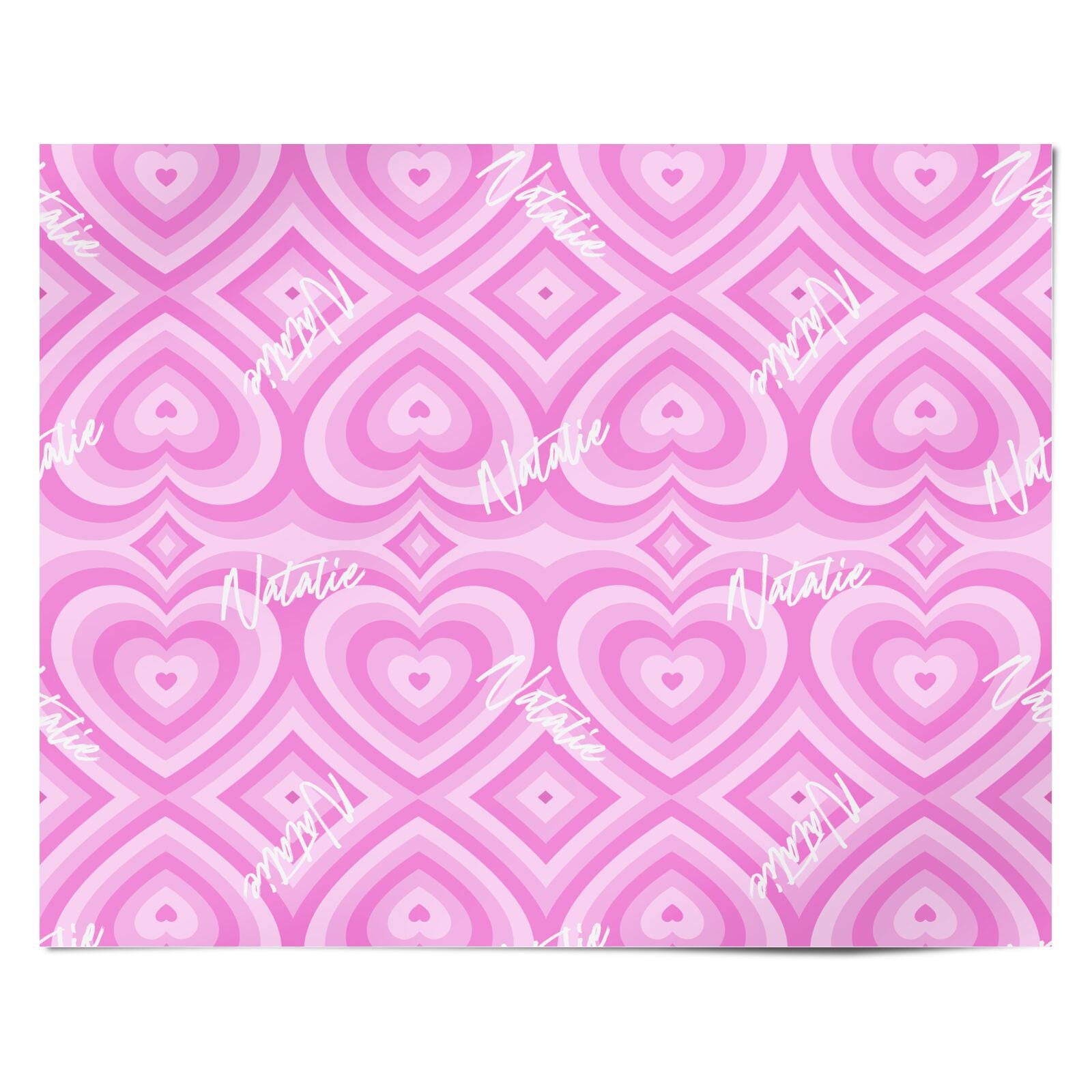 Personalised Pink Heart Personalised Wrapping Paper Alternative