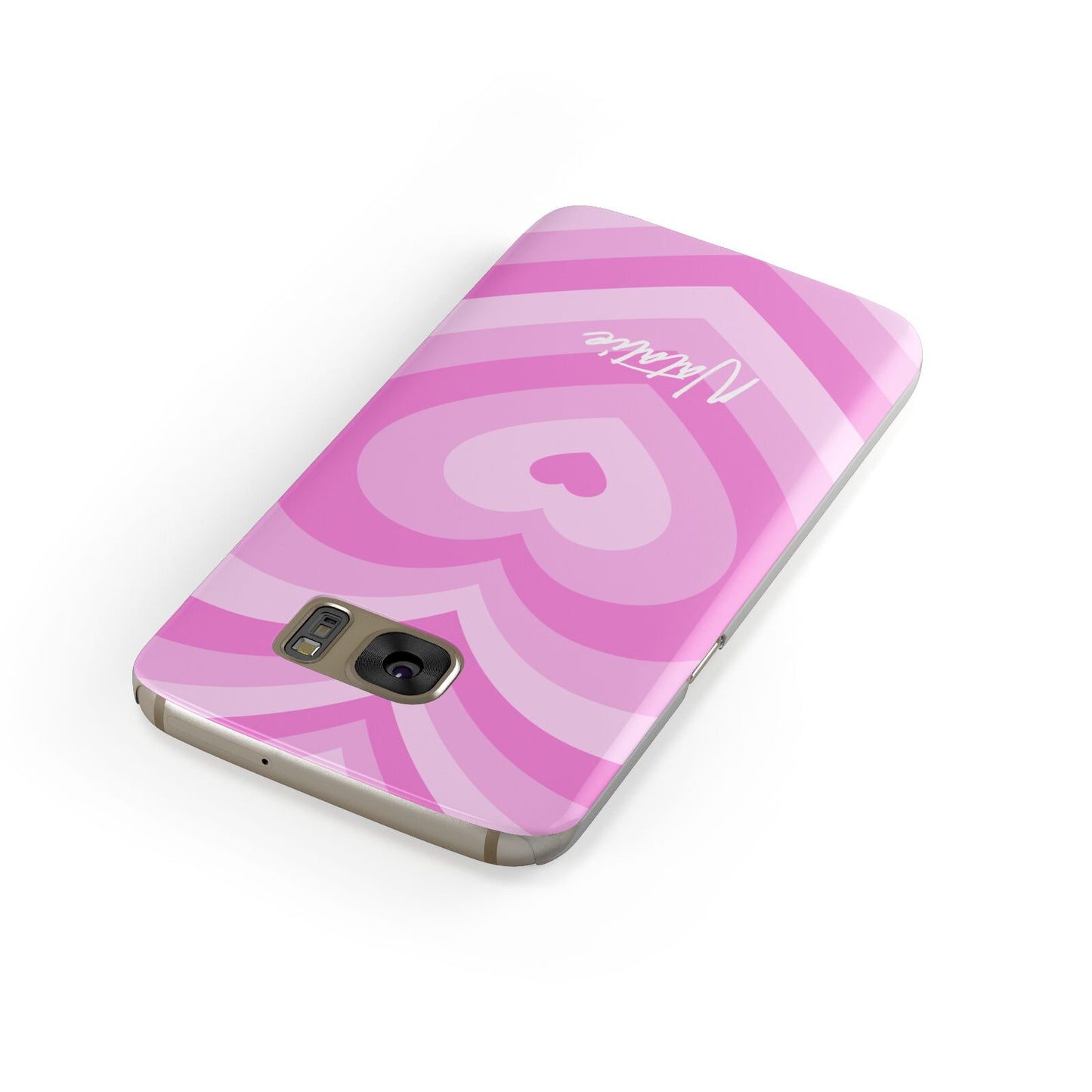 Personalised Pink Heart Samsung Galaxy Case Front Close Up