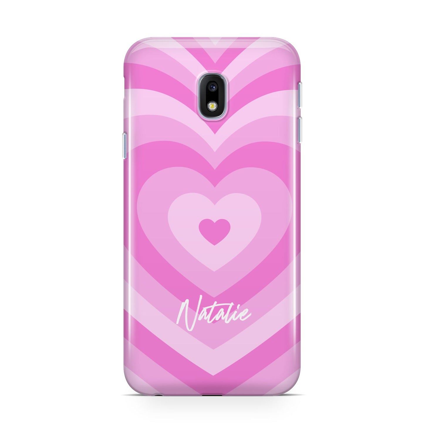 Personalised Pink Heart Samsung Galaxy J3 2017 Case