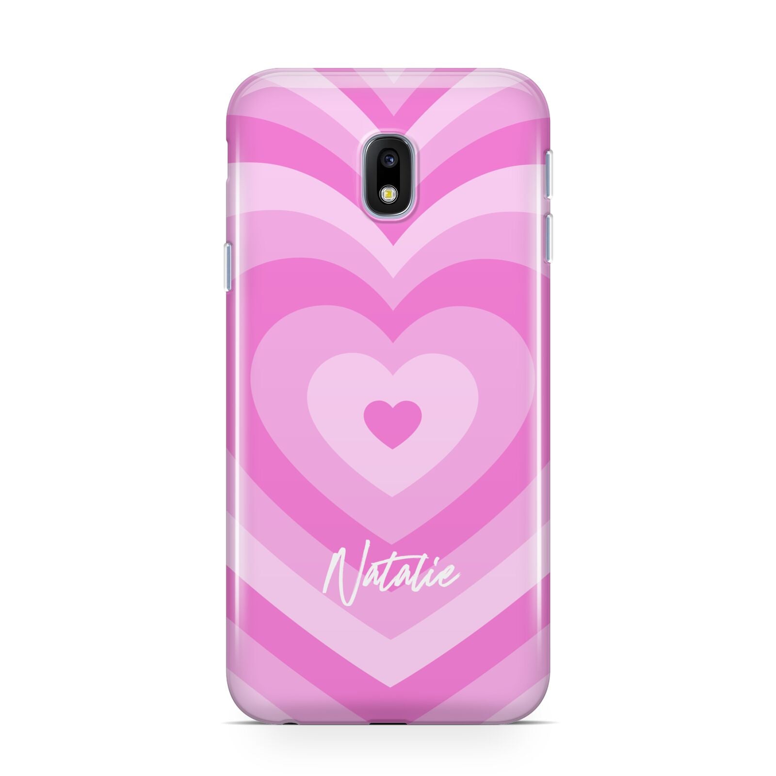 Personalised Pink Heart Samsung Galaxy J3 2017 Case