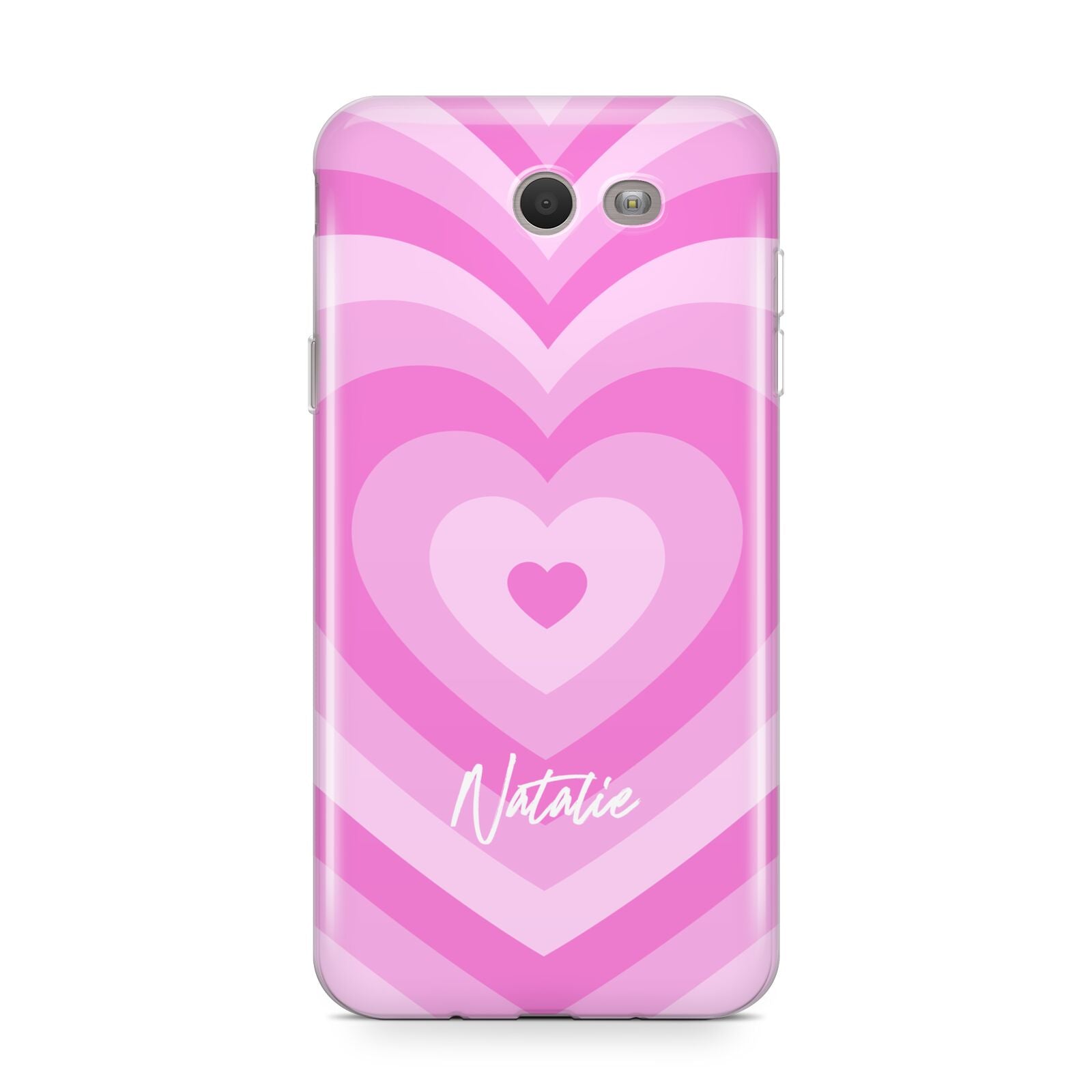 Personalised Pink Heart Samsung Galaxy J7 2017 Case