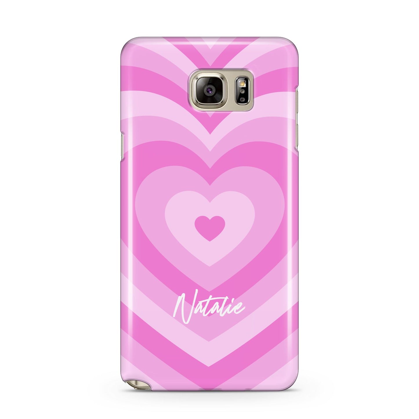 Personalised Pink Heart Samsung Galaxy Note 5 Case