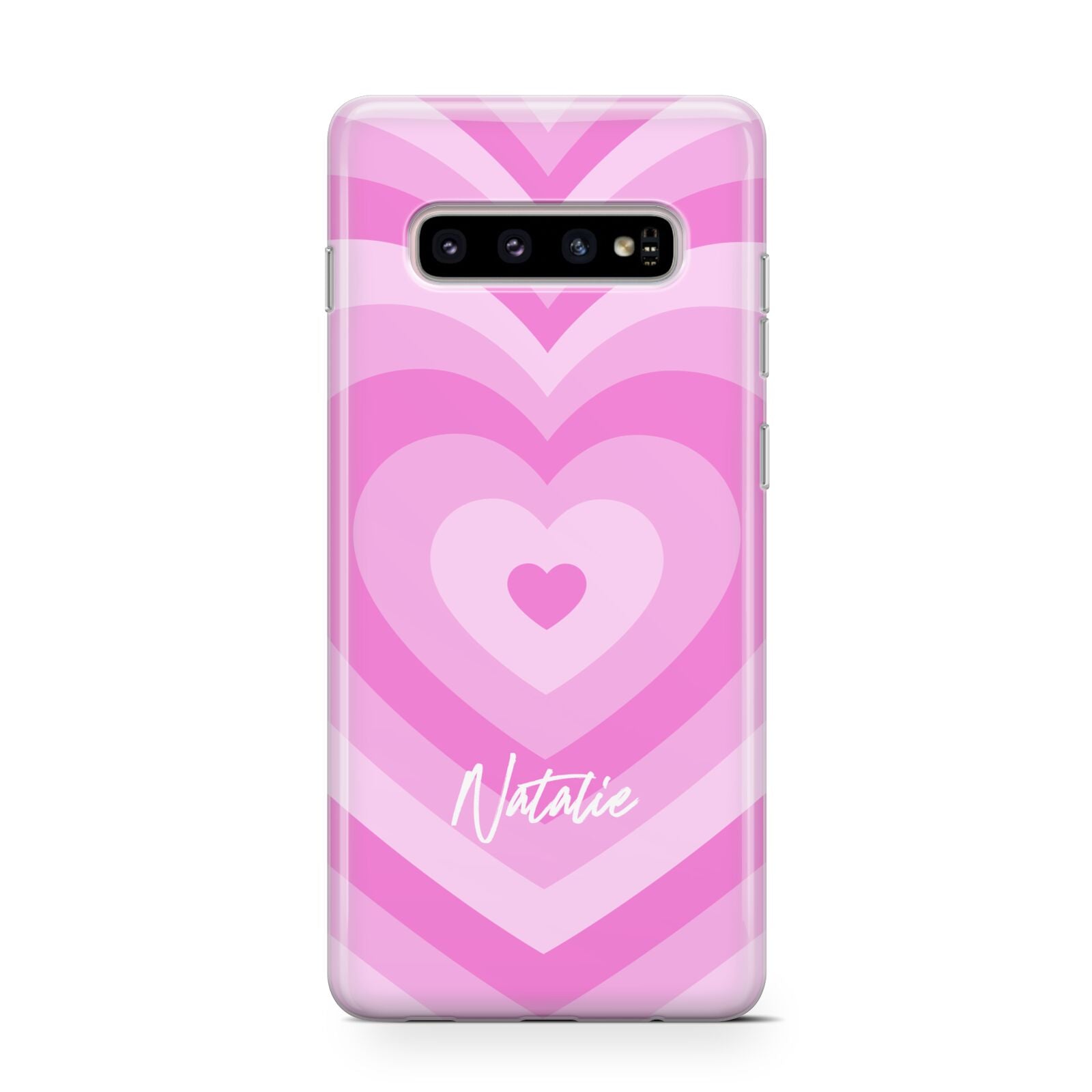 Personalised Pink Heart Samsung Galaxy S10 Case
