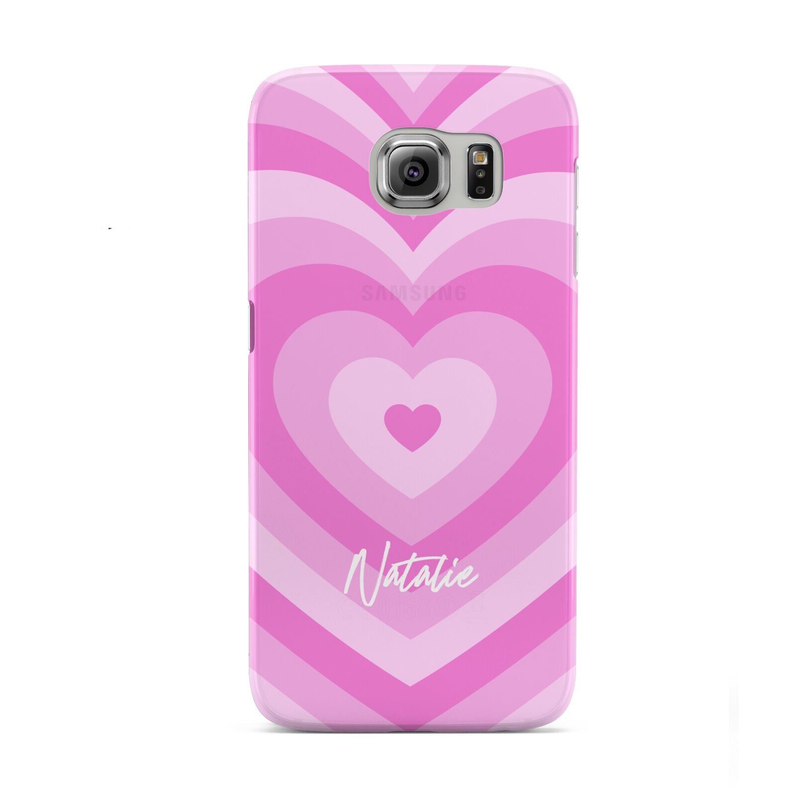 Personalised Pink Heart Samsung Galaxy S6 Case
