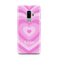 Personalised Pink Heart Samsung Galaxy S9 Plus Case on Silver phone