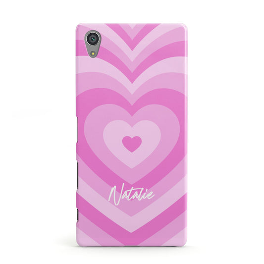 Personalised Pink Heart Sony Xperia Case