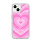 Personalised Pink Heart iPhone 14 Clear Tough Case Starlight