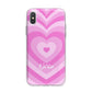 Personalised Pink Heart iPhone X Bumper Case on Silver iPhone Alternative Image 1