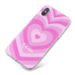 Personalised Pink Heart iPhone X Bumper Case on Silver iPhone