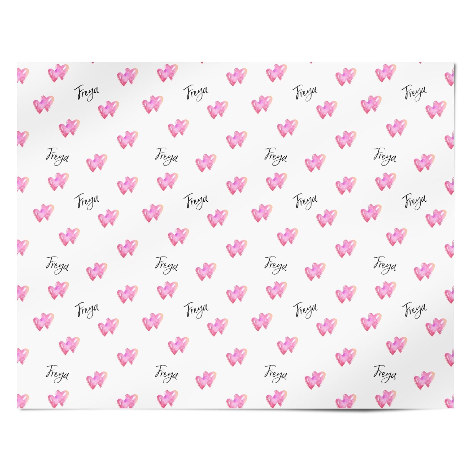 Personalised Pink Hearts Personalised Wrapping Paper Alternative