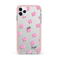 Personalised Pink Hearts iPhone 11 Pro Max Impact Pink Edge Case