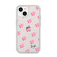 Personalised Pink Hearts iPhone 14 Clear Tough Case Starlight