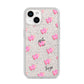 Personalised Pink Hearts iPhone 14 Glitter Tough Case Starlight