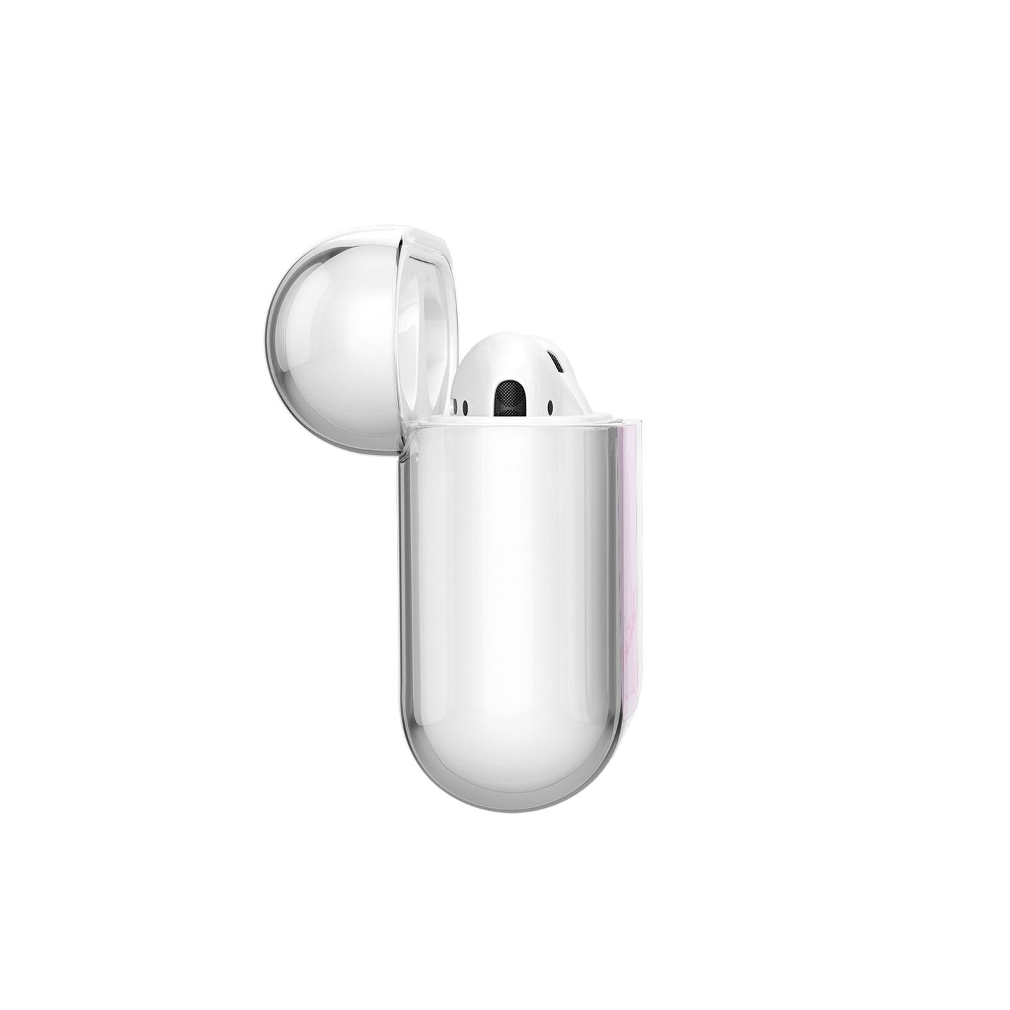 Personalised Pink Initial AirPods Case Side Angle