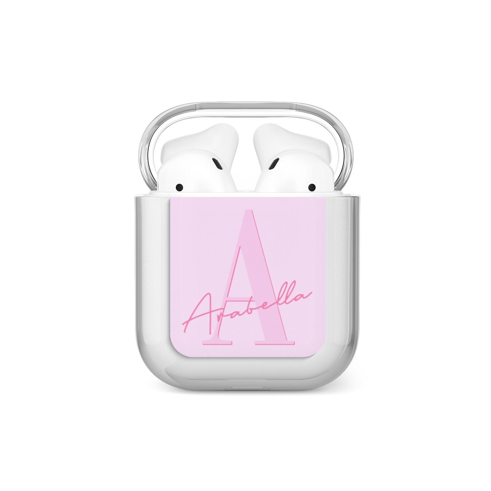 Personalised Pink Initial AirPods Case
