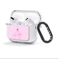 Personalised Pink Initial AirPods Clear Case 3rd Gen Side Image