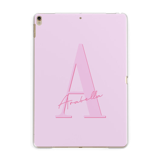Personalised Pink Initial Apple iPad Gold Case