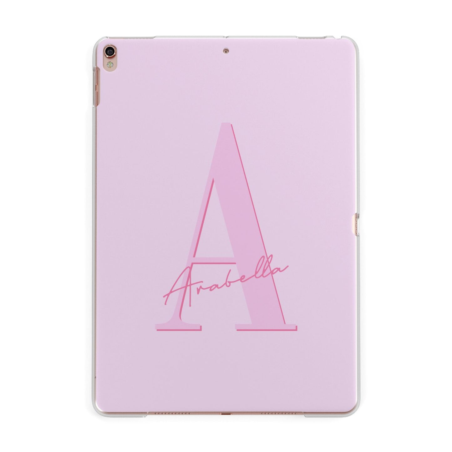 Personalised Pink Initial Apple iPad Rose Gold Case