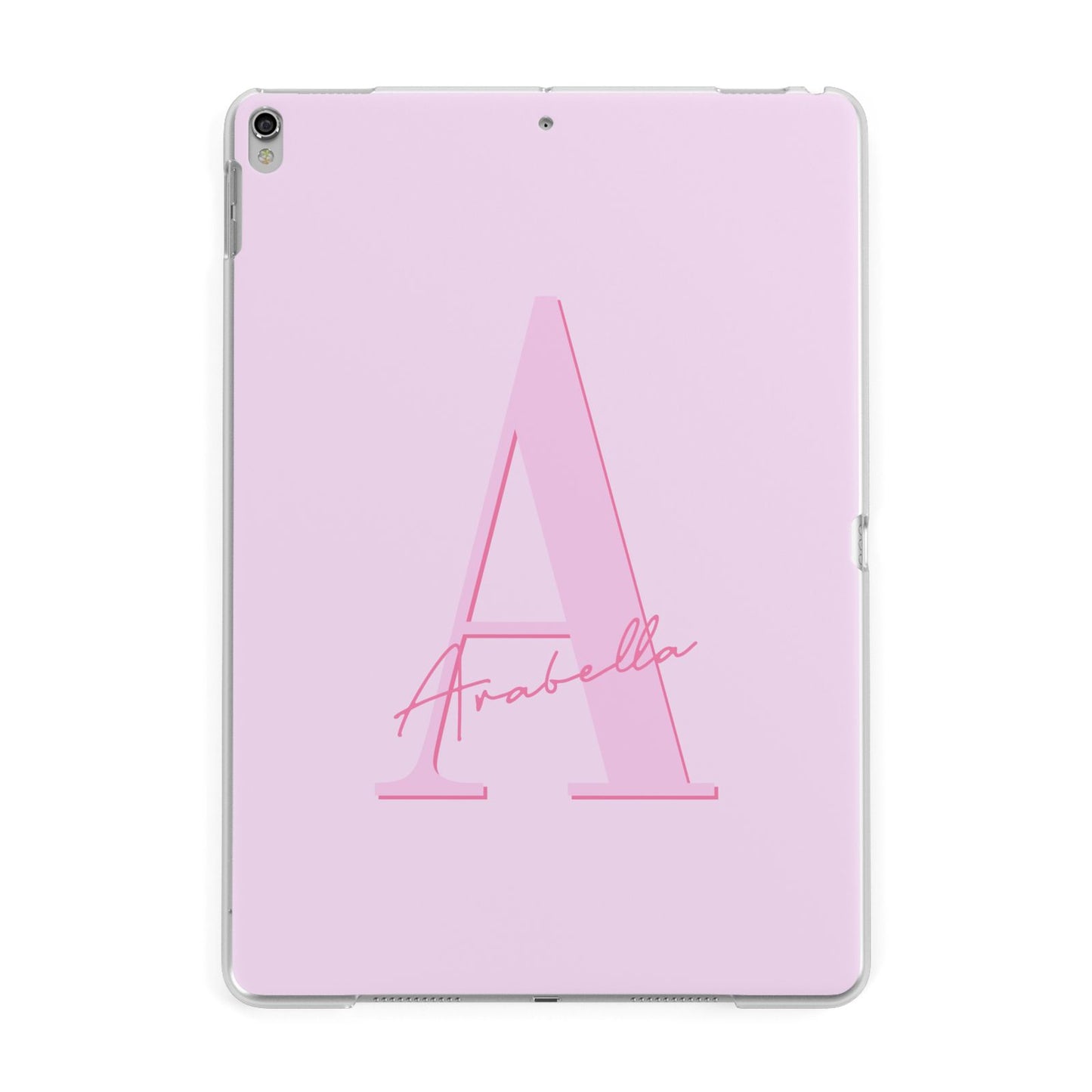 Personalised Pink Initial Apple iPad Silver Case