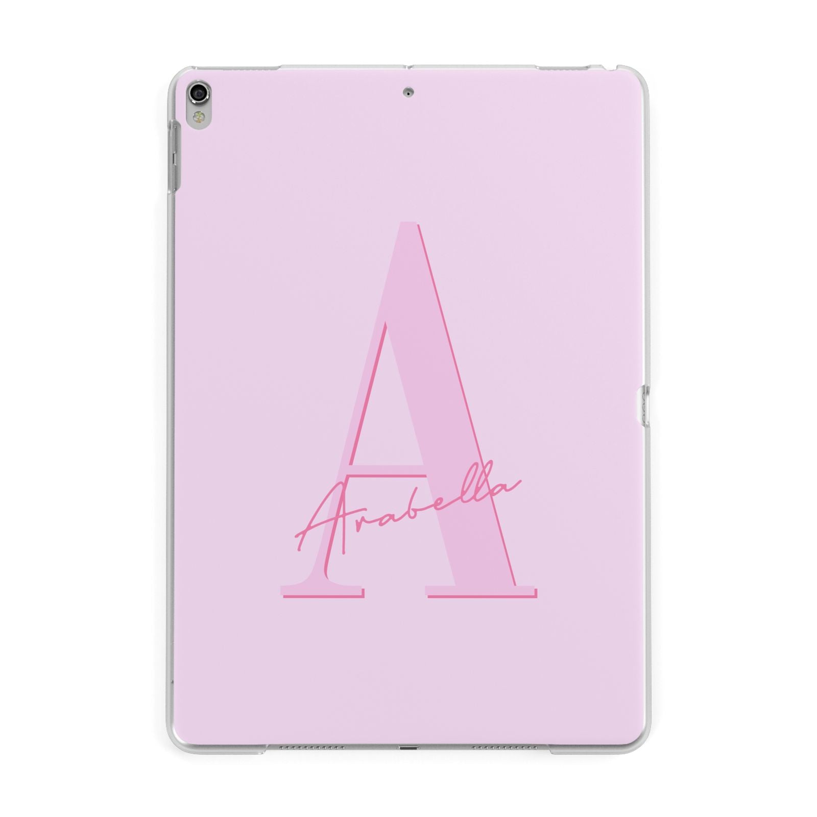 Personalised Pink Initial Apple iPad Silver Case