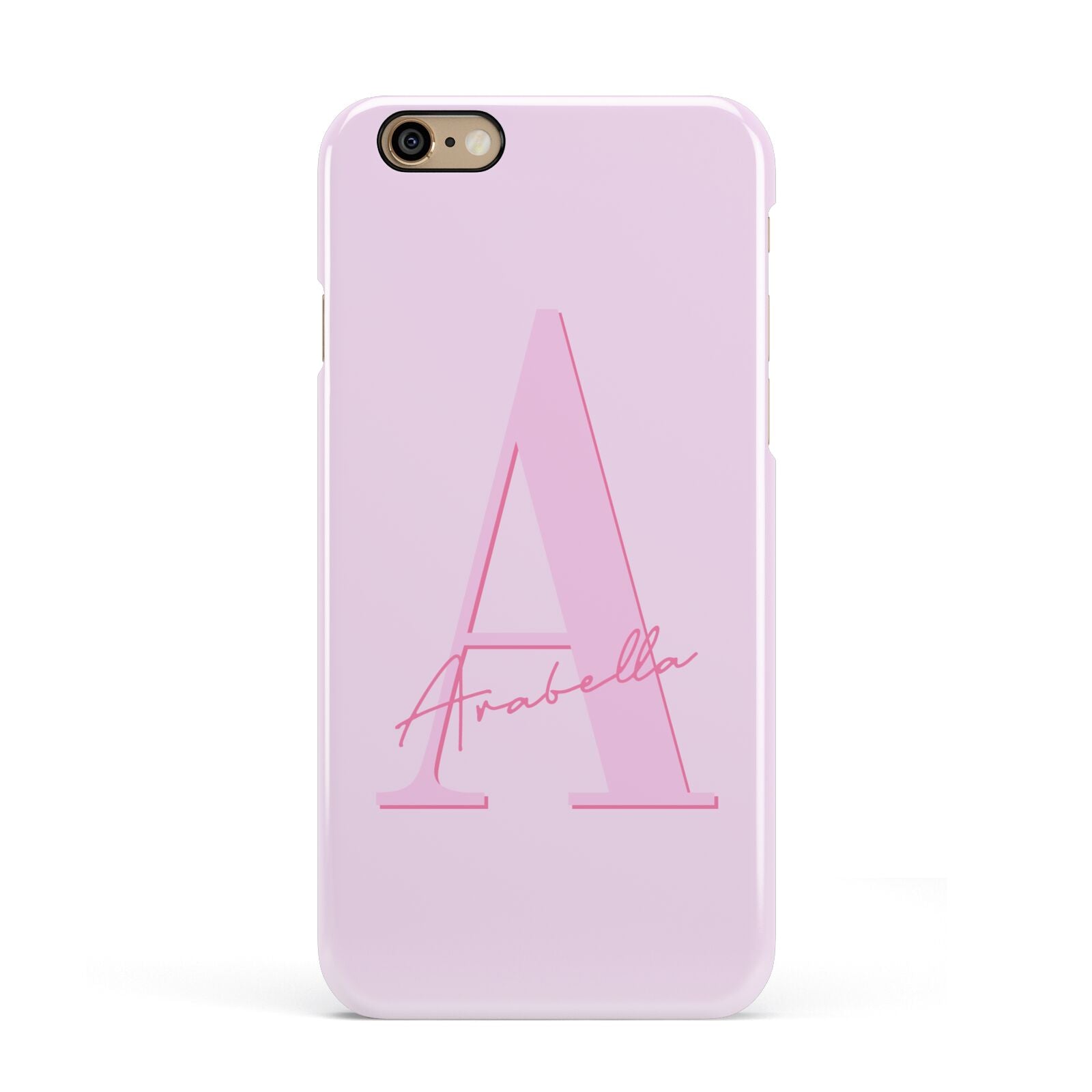 Personalised Pink Initial Apple iPhone 6 3D Snap Case