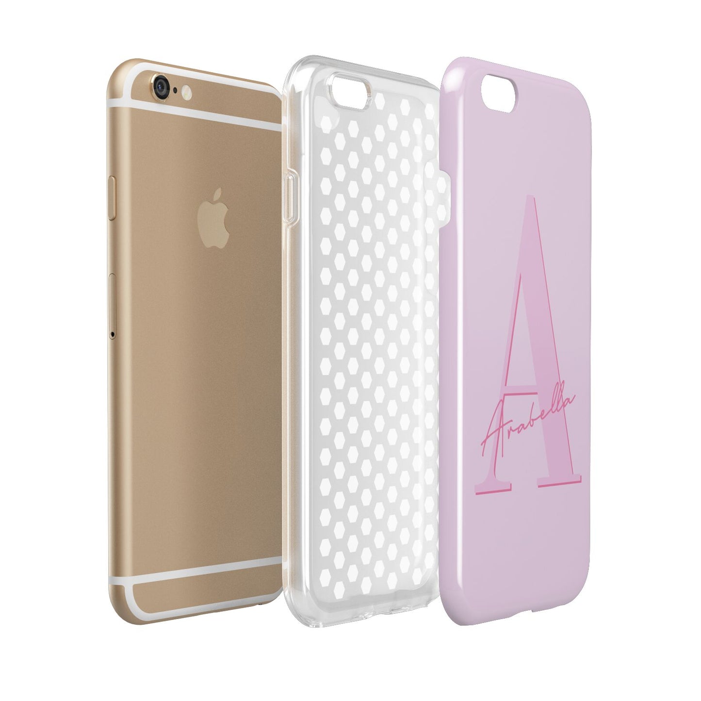 Personalised Pink Initial Apple iPhone 6 3D Tough Case Expanded view