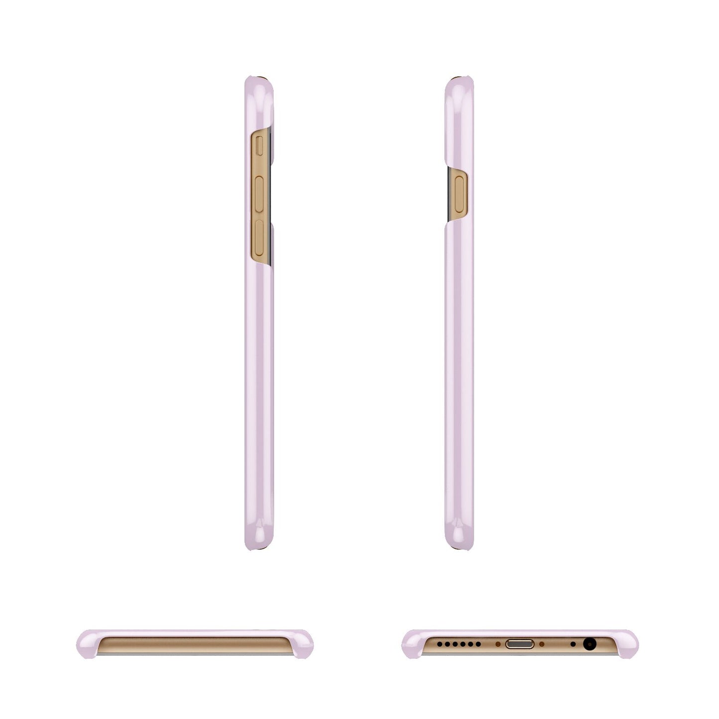 Personalised Pink Initial Apple iPhone 6 3D Wrap Snap Case Angled Images