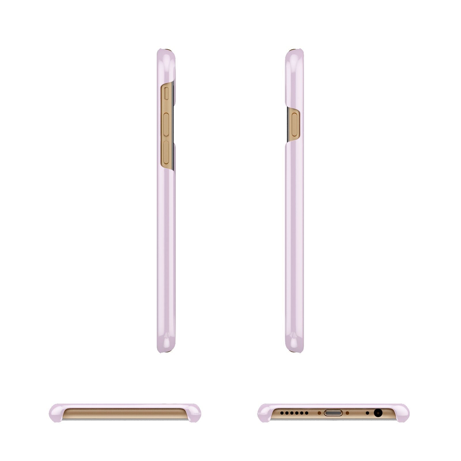 Personalised Pink Initial Apple iPhone 6 3D Wrap Snap Case Angled Images