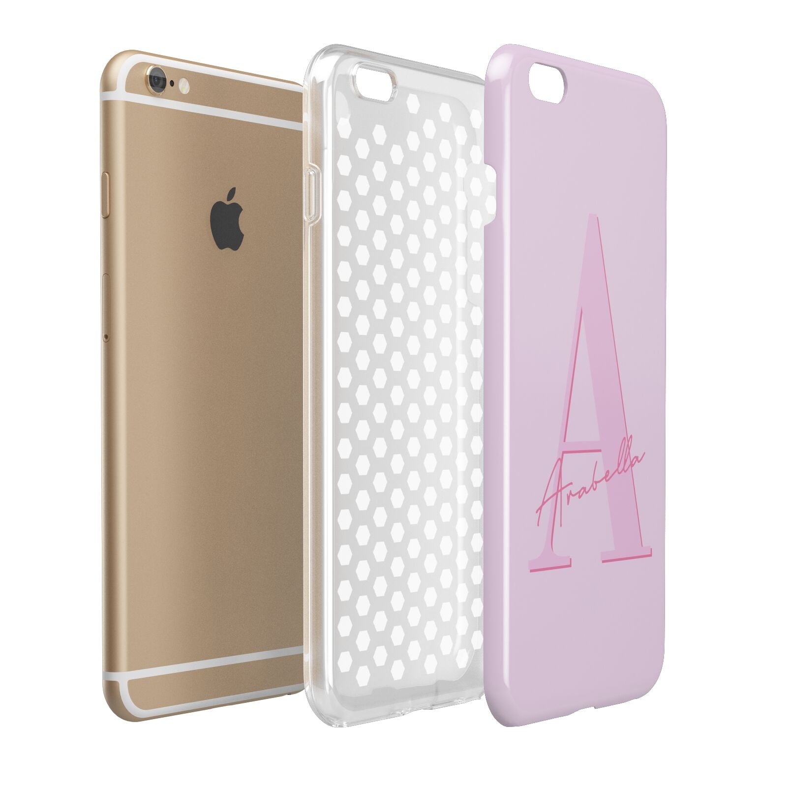 Personalised Pink Initial Apple iPhone 6 Plus 3D Tough Case Expand Detail Image