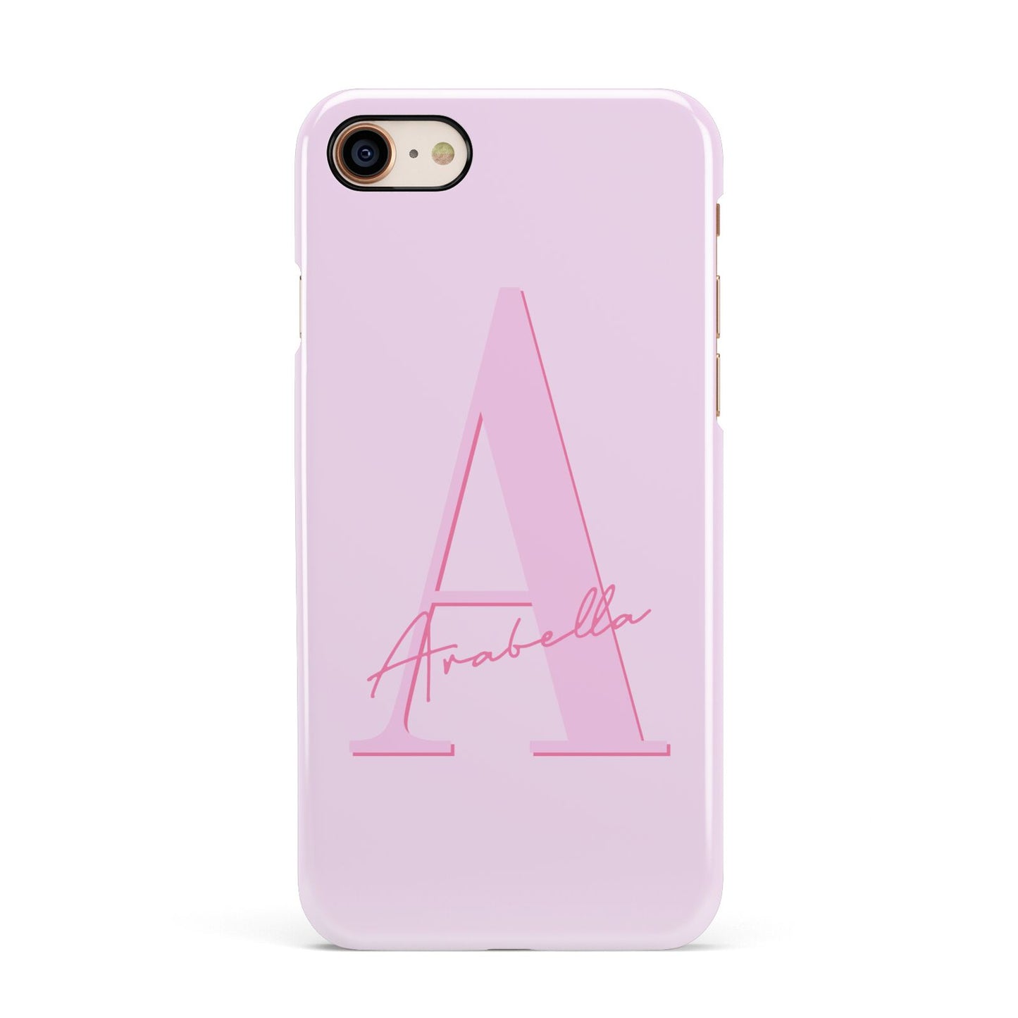 Personalised Pink Initial Apple iPhone 7 8 3D Snap Case