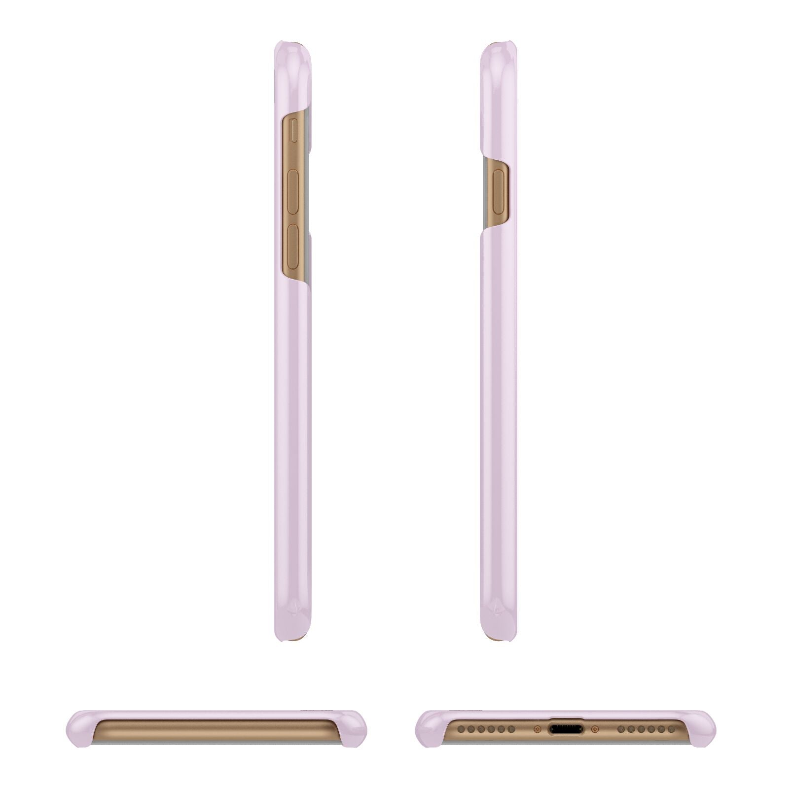 Personalised Pink Initial Apple iPhone 7 8 3D Wrap Snap Case Angled Images