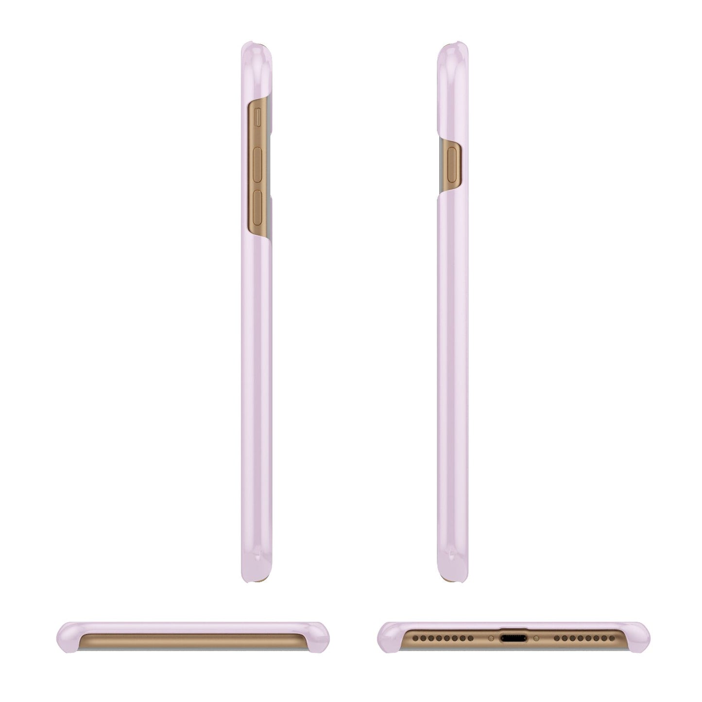 Personalised Pink Initial Apple iPhone 7 Plus 3D Wrap Snap Case Angled Images