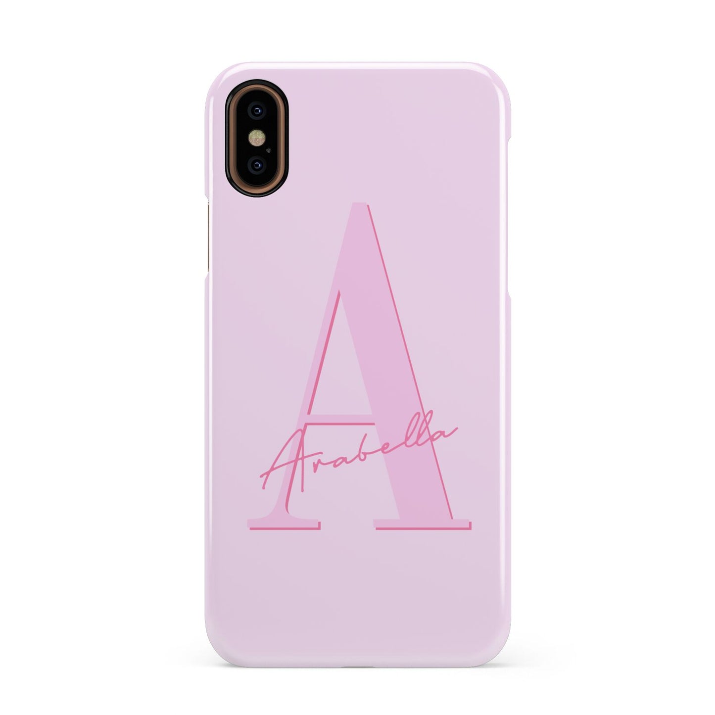 Personalised Pink Initial Apple iPhone XS 3D Snap Case