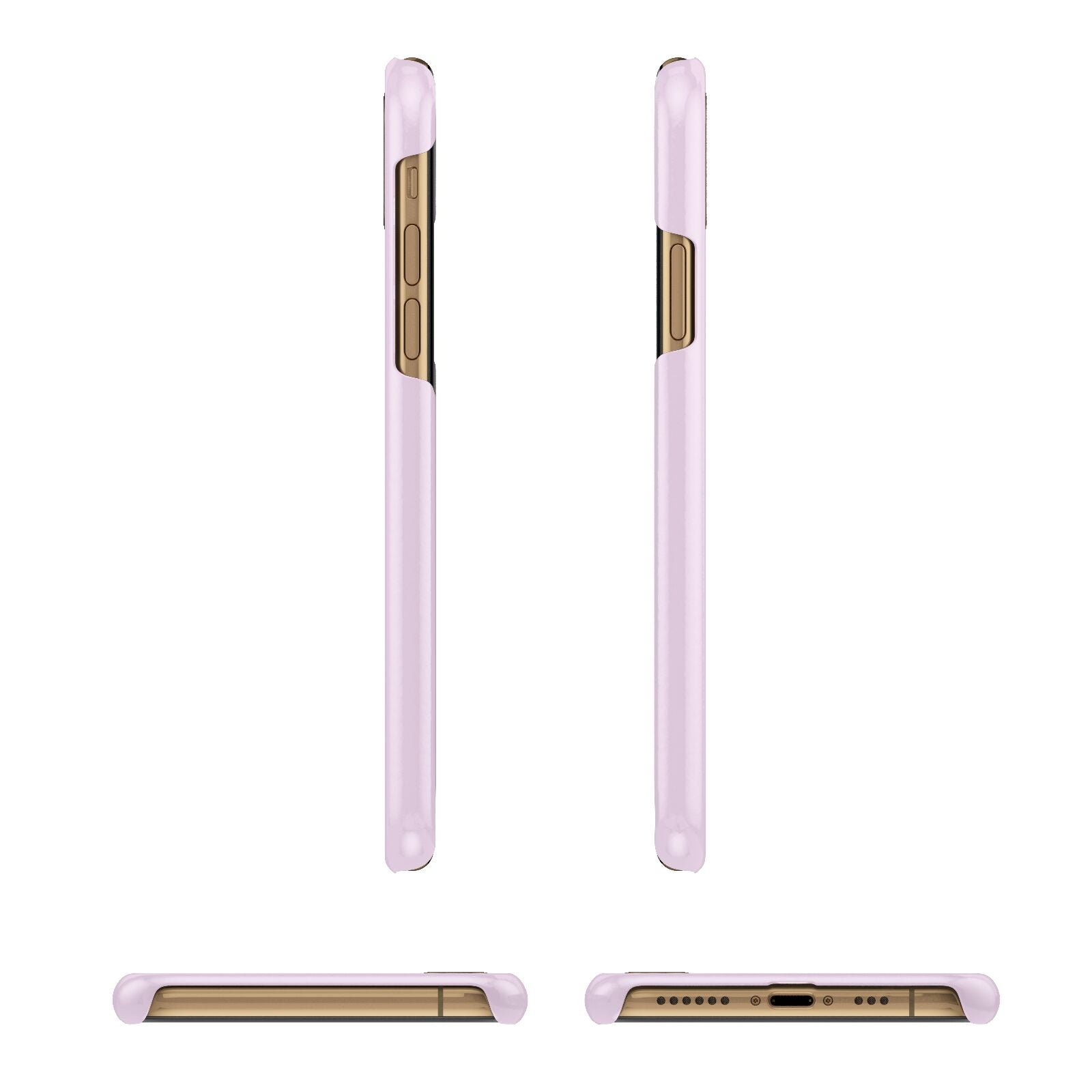 Personalised Pink Initial Apple iPhone Xs 3D Wrap Snap Case Angled Images