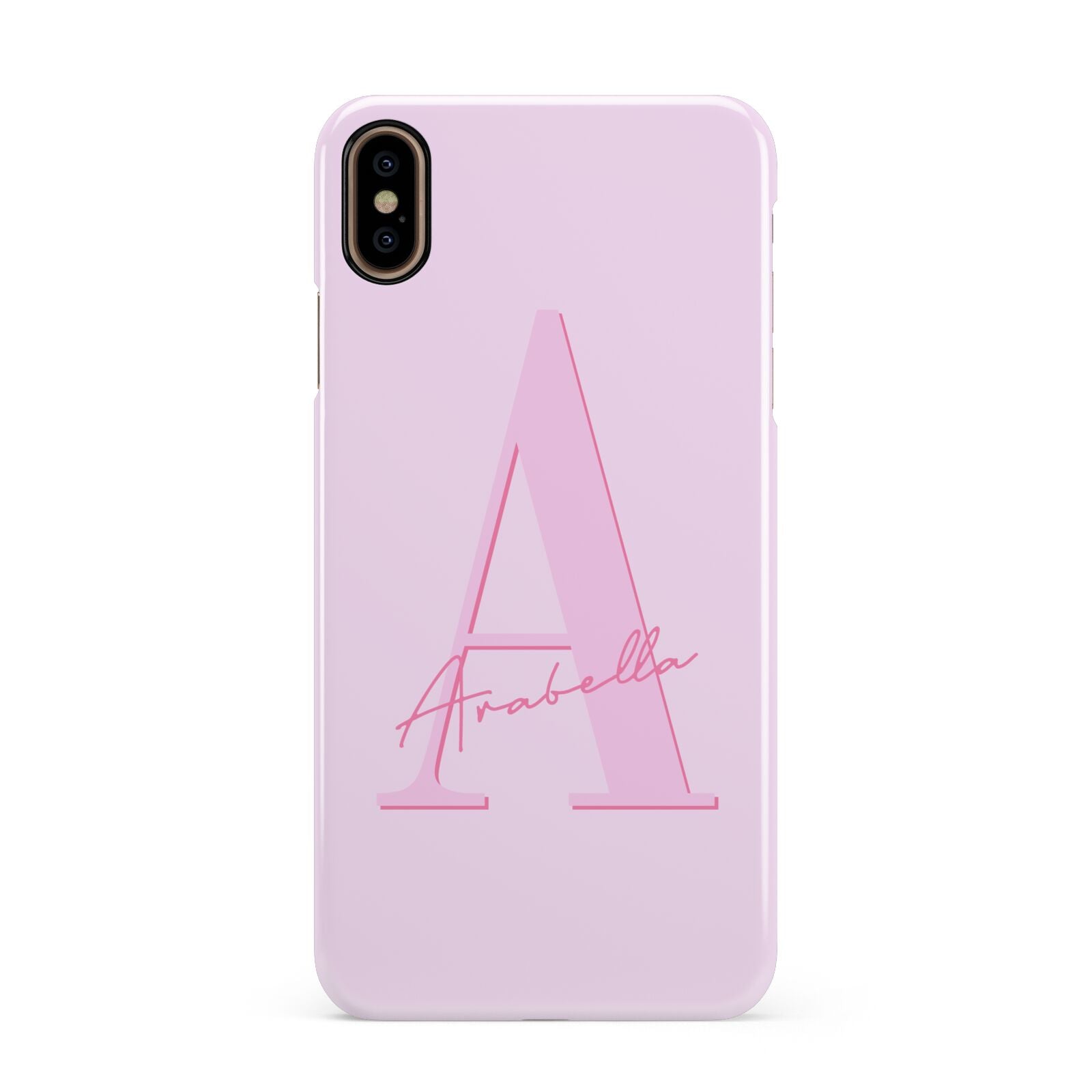 Personalised Pink Initial Apple iPhone Xs Max 3D Snap Case