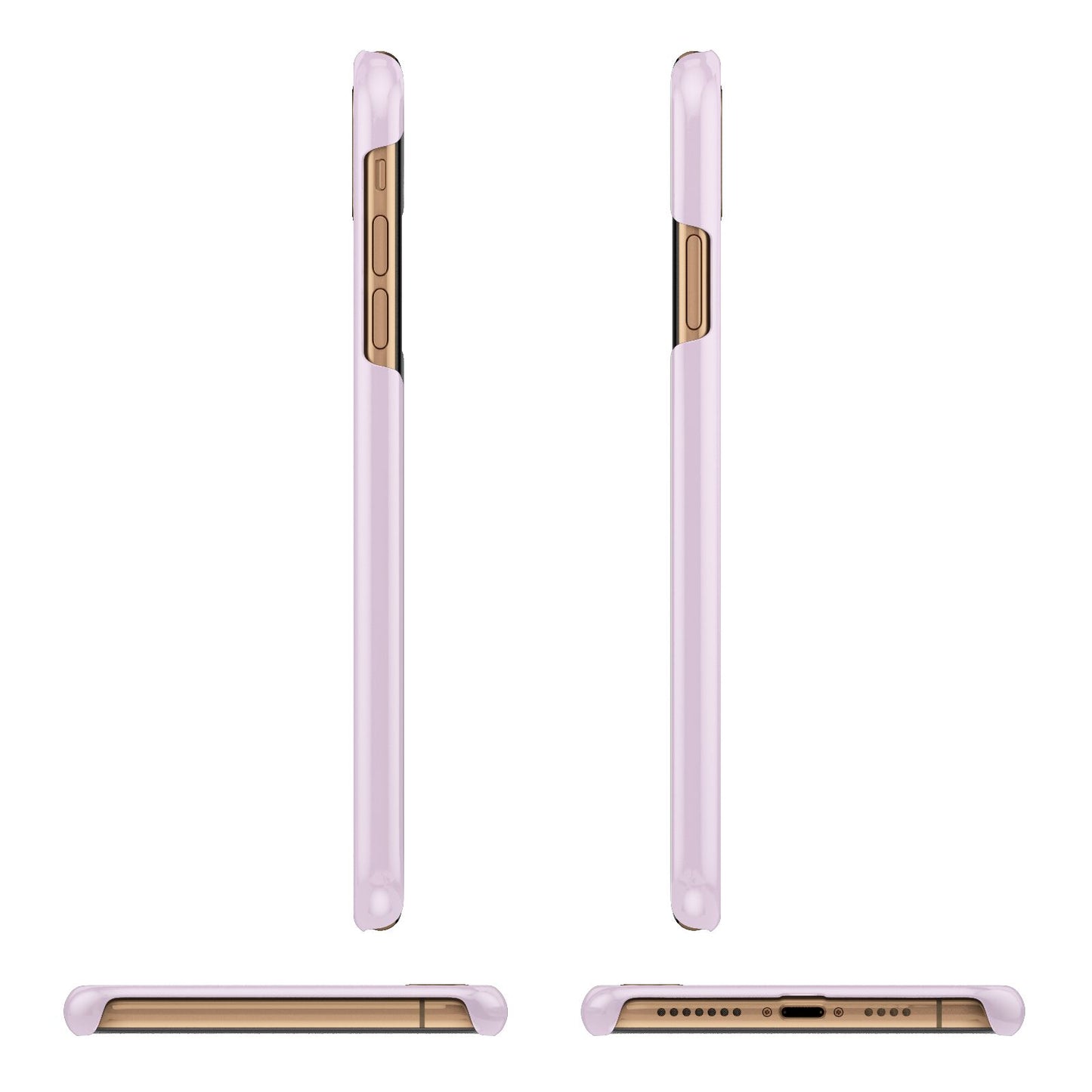 Personalised Pink Initial Apple iPhone Xs Max 3D Wrap Snap Case Angled Images