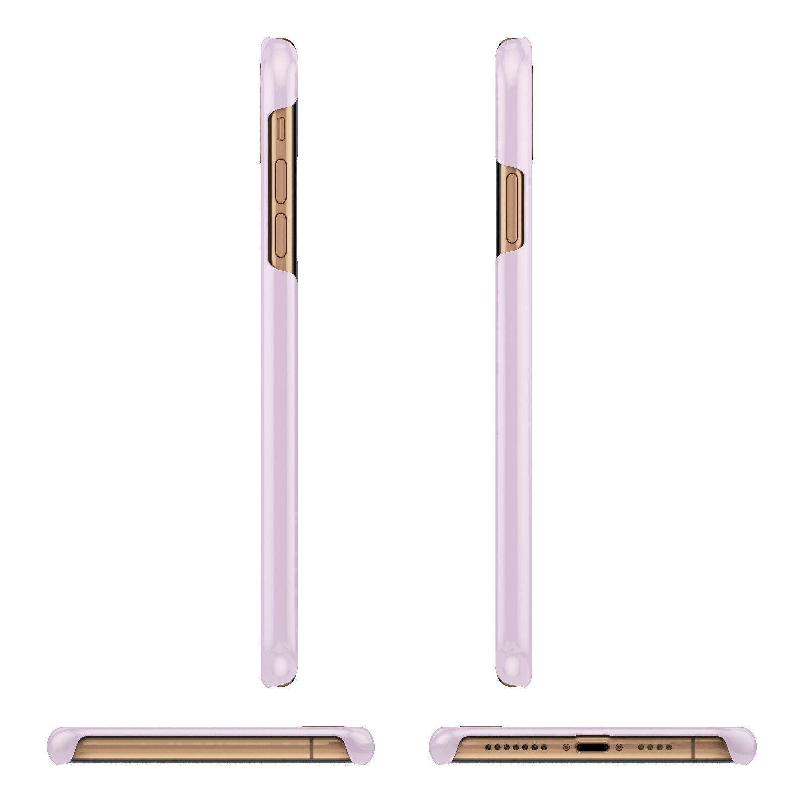 Personalised Pink Initial Apple iPhone Xs Max 3D Wrap Snap Case Angled Images